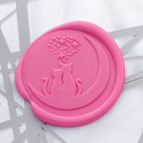 Cats On The Moon Metal Stamp Wedding Wax Seal Stamp