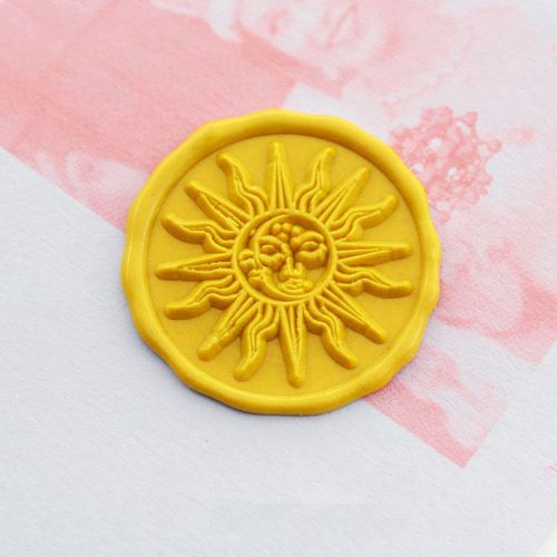 Sun & Moon with Human Faces Metal Stamp / Wedding Wax Seal Stamp