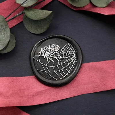 Spider Web Metal Stamp / Halloween Wax Seal Stamp / Sealing Wax Stamp