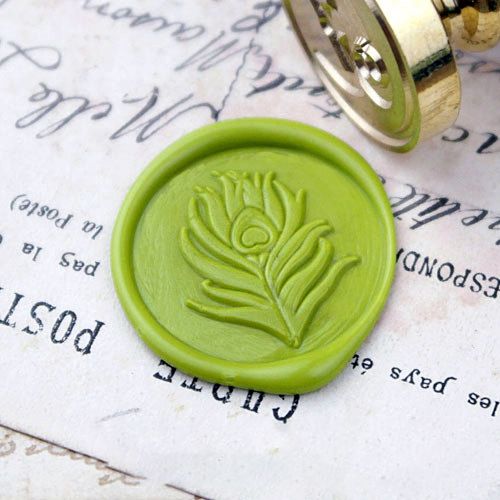 Peacock Feather Metal Stamp / Wedding Wax Seal Stamp