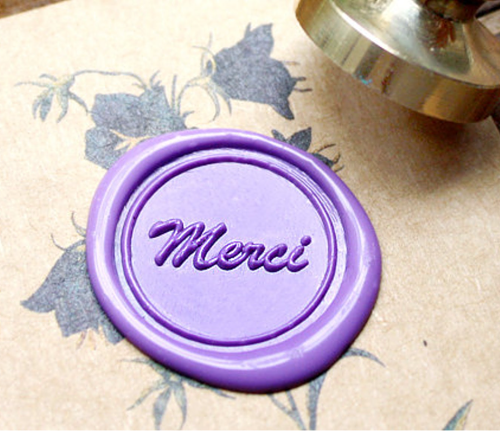 MERCI Metal Stamp / Wedding Wax Seal Stamp / Sealing Wax Stamp