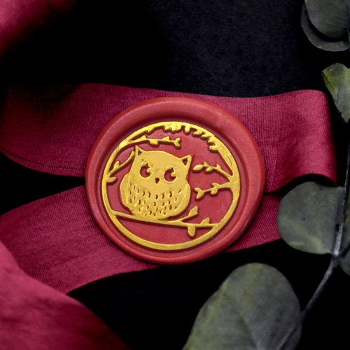 Round Owl Metal Stamp / Wedding Wax Seal Stamp