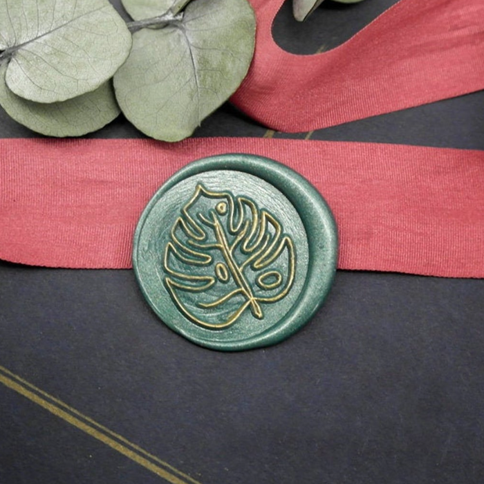 Turtle Leaf Metal Stamp / Wedding Wax Seal Stamp / Sealing Wax Stamp