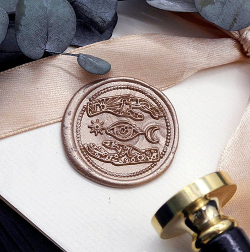 Witch Divination Hands Eye Universe Metal Stamp