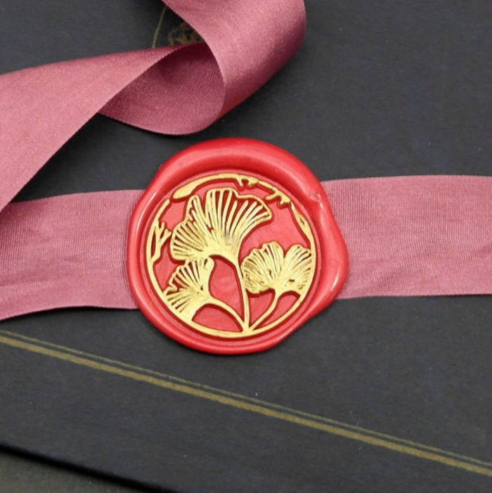 Ginkgo Metal Stamp / Wedding Wax Seal Stamp