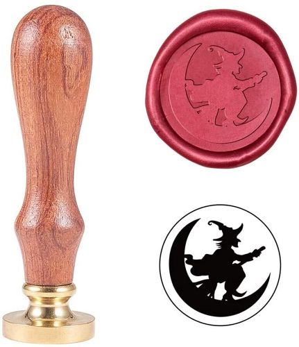 Halloween Wax Seal Stamp, Moon Witch Sealing Stamp