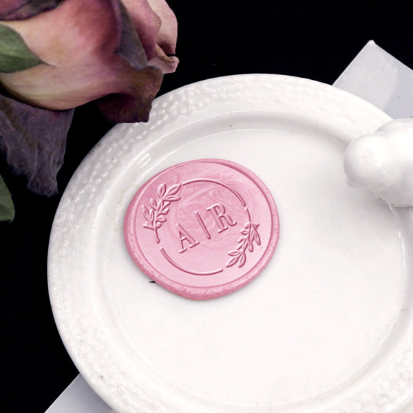 Custom Wax Seal Stamp Initial Alphabet Olive Wreath Sealing Wax Stamp