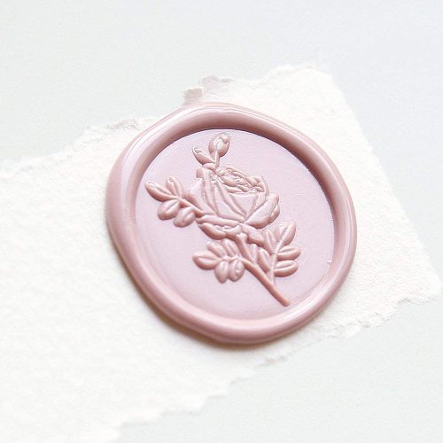 Wild Rose Wax Seal Stamp | French Rose Botanical Flower Stamp Perfect for Wedding Invitation, Cards, Tags, Envelope, Snail Mail, Xmas Gift Wrap, Letter Sealing, Wine Package, DIY Project