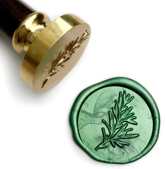 Rosemary Botanical Twig Green Plants Wax Seal Stamp for Wedding