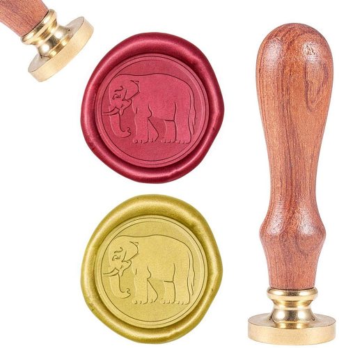 Wax Sealing Stamps Animal Retro Wood Stamp Removable Brass Head 25mm Wooden Handle for Wedding Envelopes Invitations Embellishment Bottle Decoration Gift Packing