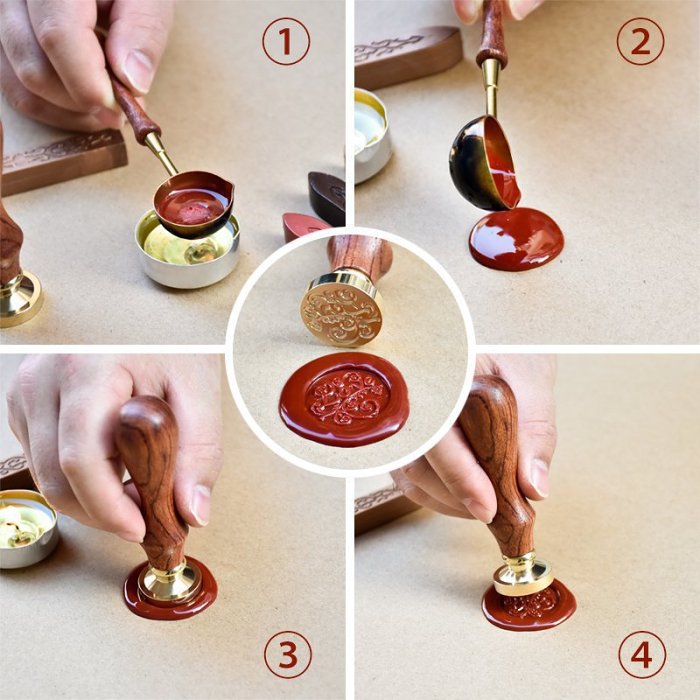 Vintage Wax Sealing Stamps Cherry Retro Wood Stamp Removable Brass Head 25mm for Wedding Envelopes Invitations Embellishment Bottle Decoration Gift Packing