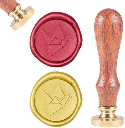Vintage Wax Sealing Stamps Retro Wood Stamp Removable Brass Head 25mm for Wedding Envelopes Invitations Embellishment Bottle Decoration Gift Card Packing