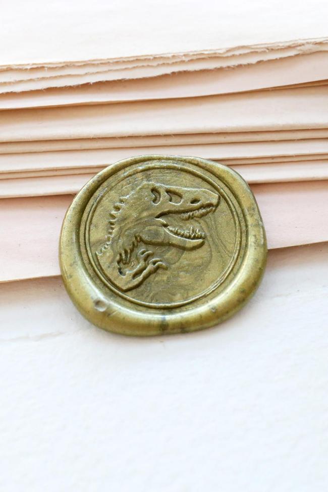 Dinosaur T-Rex Wax seal stamp /Wax seal Stamp kit /Custom Sealing Wax Stamp/wedding wax seal stamp