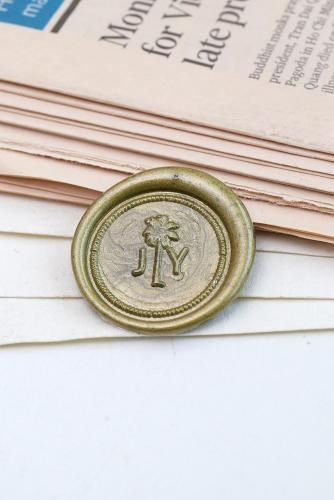 Custom palm tree Wedding wax seal stamp with Initials , Personalized Wedding Wax Seal Stamp Kit,invitation seal stamp