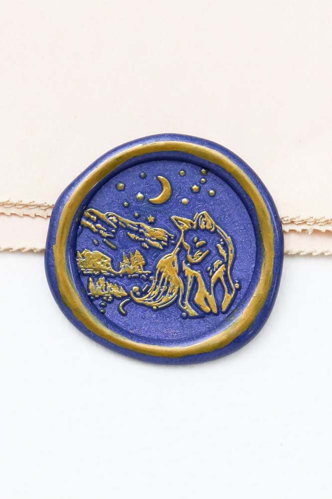 Fox with Moon wax Seal Stamp /envelop wax seal Stamp/Custom Sealing Wax Stamp/wedding wax seal stamp