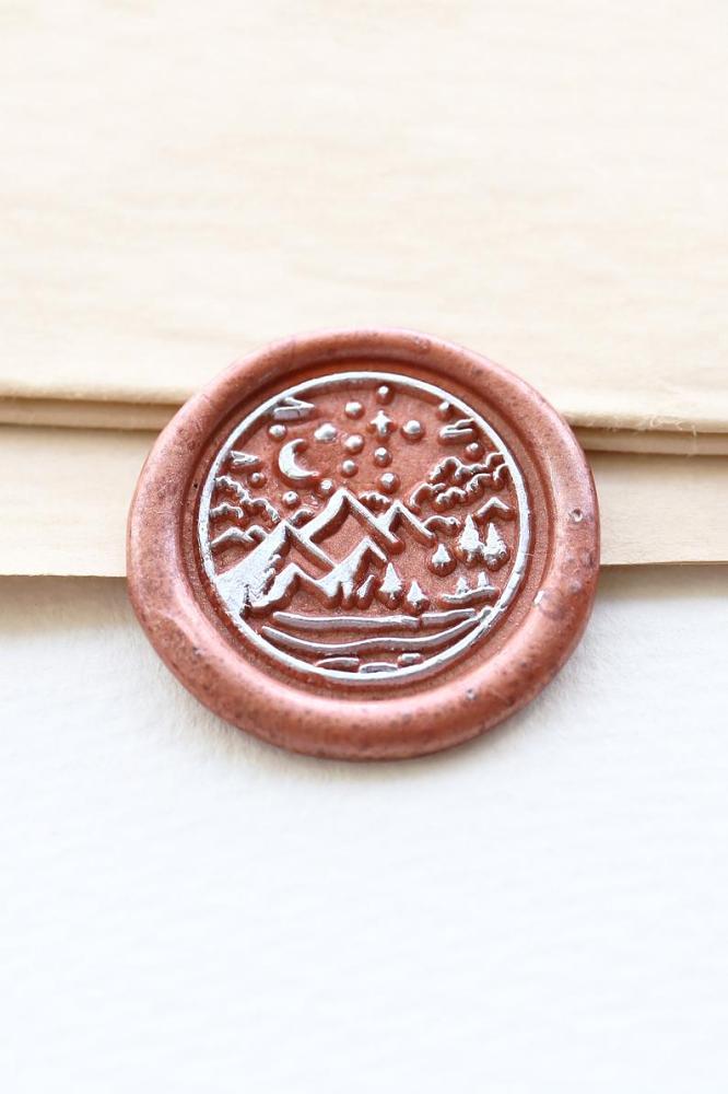 Mountain starry Wax Seal Stamp /forest Wax seal Stamp kit /Custom Sealing Wax Stamp/journal wax seal stamp