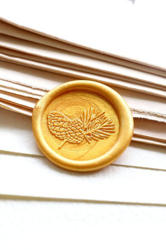 Pine cone Wax Seal Stamp /pine branch Wax seal Stamp kit /Custom Sealing Wax Stamp/wedding wax seal stamp