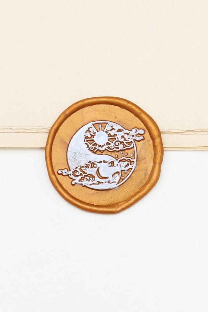 Yin Yang Sun and Moon wax Seal Stamp /journal decor wax seal Stamp/ Custom Sealing Wax Stamp/wedding wax seal stamp