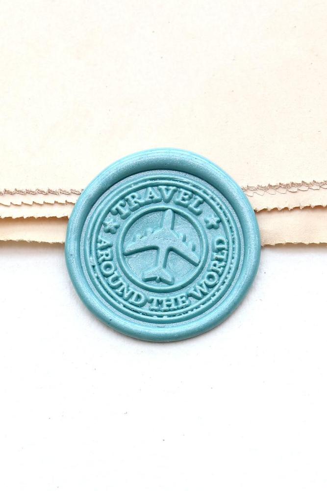 Travel Plane wax Seal Stamp /travel around the world wax seal kit / Wax Sealing Stamp kit /wedding wax seal stamp