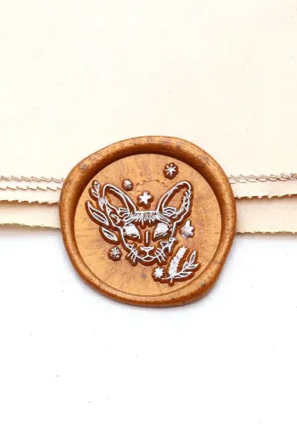 Sphynx cat wax Seal Stamp /hairless cat wax seal stamp set/ Wax Sealing Stamp kit /wedding wax seal stamp