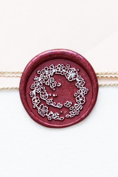 Flower wreath Wax seal stamp /flowers Wax seal Stamp kit /Custom Sealing Wax Stamp/wedding wax seal stamp