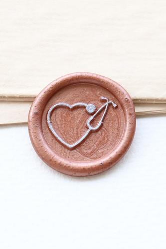 Heart Stethoscope Wax Seal Stamp /nurse heart wax seal Stamp/Custom Sealing Wax Stamp/nurse stethoscope wax seal stamp