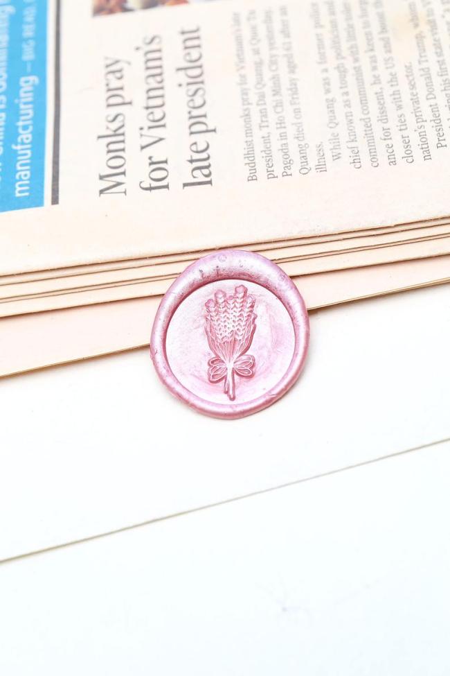 Lavender Wax Seal Stamp /flower Wax seal Stamp kit /Custom Sealing Wax Stamp/wedding wax seal stamp