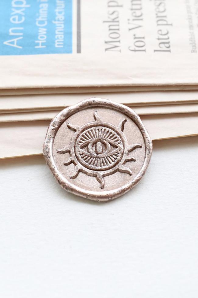 Occult Eye in Sun Symbol Wax Seal Stamp / Third Eye Wax seal Stamp kit /Custom Sealing Wax Stamp/wedding wax seal stamp