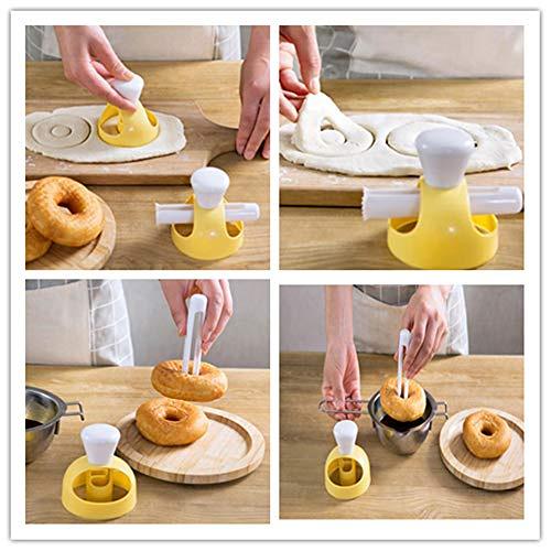 Donut Mould Maker,2 Pack Donut Hole Cutter 3 inch,Donut Cutter with Dipping Plier,DIY Donut Biscuit Cake Mould Cutter for Decorating,Non-Stick Mold Baking Tools Kitchen Bread Desserts Cutter