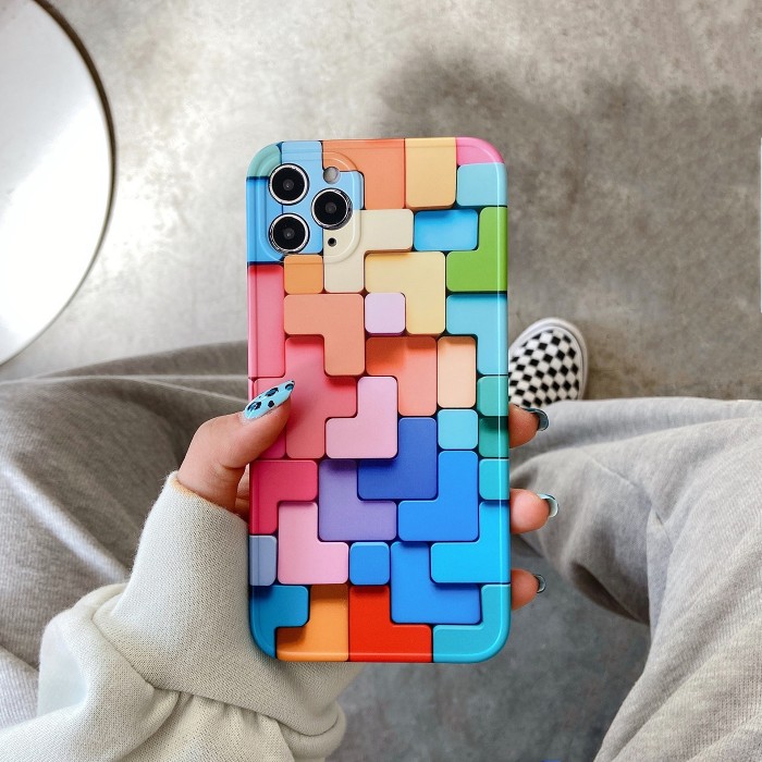 3D Colorful Blocks iPhone Case for Apple iPhone 7 8 - iPhone 12 Pro Max Free Shipping