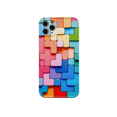 3D Colorful Blocks iPhone Case for Apple iPhone 7 8 - iPhone 12 Pro Max Free Shipping