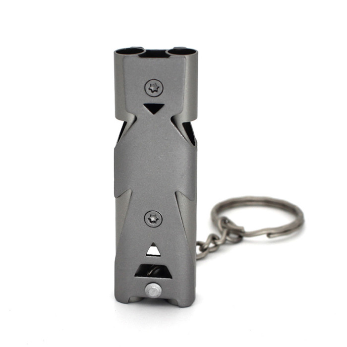Personalized High Decibel Metal Stainless Steel Whistle Survival Gear Self Protection Warning Alarm Outdoor Sports Camping Traveling Whistle
