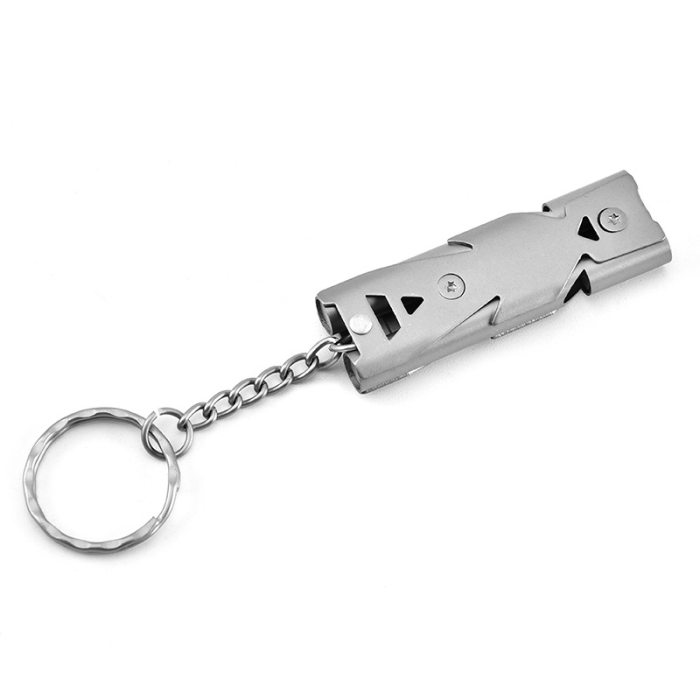 Personalized High Decibel Metal Stainless Steel Whistle Survival Gear Self Protection Warning Alarm Outdoor Sports Camping Traveling Whistle