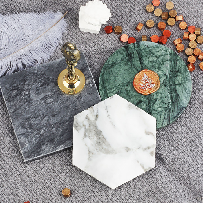 Genuine Marble Sealing Wax Stamp Plate Pads Coasters Mat Make Wax Seals in Bulk Stone Plate : Veasoon