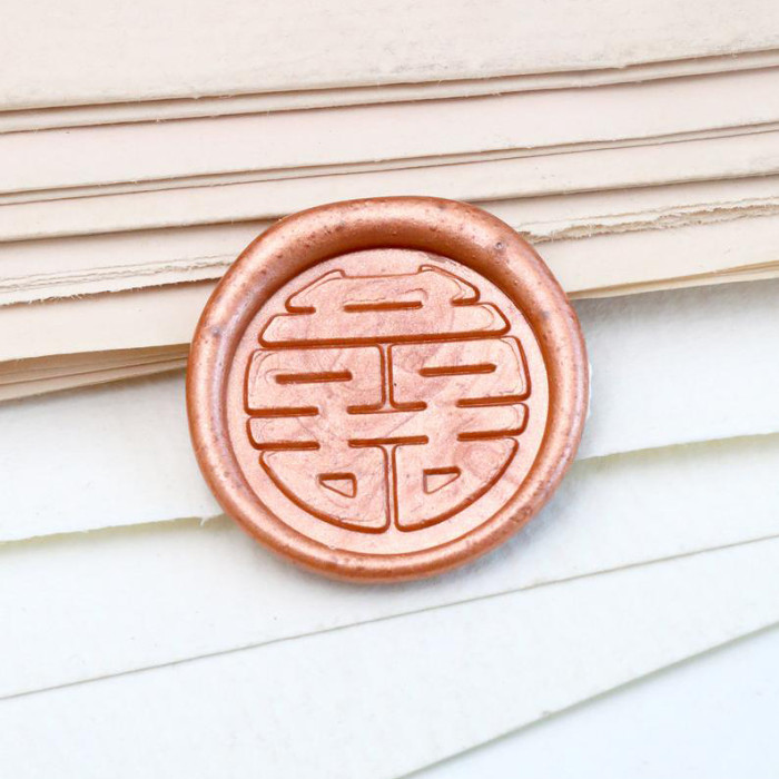 Double Happiness 雙喜 Wax Seal Stamp Taiwan Hongkong Wedding Wax Seal Stamp Kit Personalized Gift