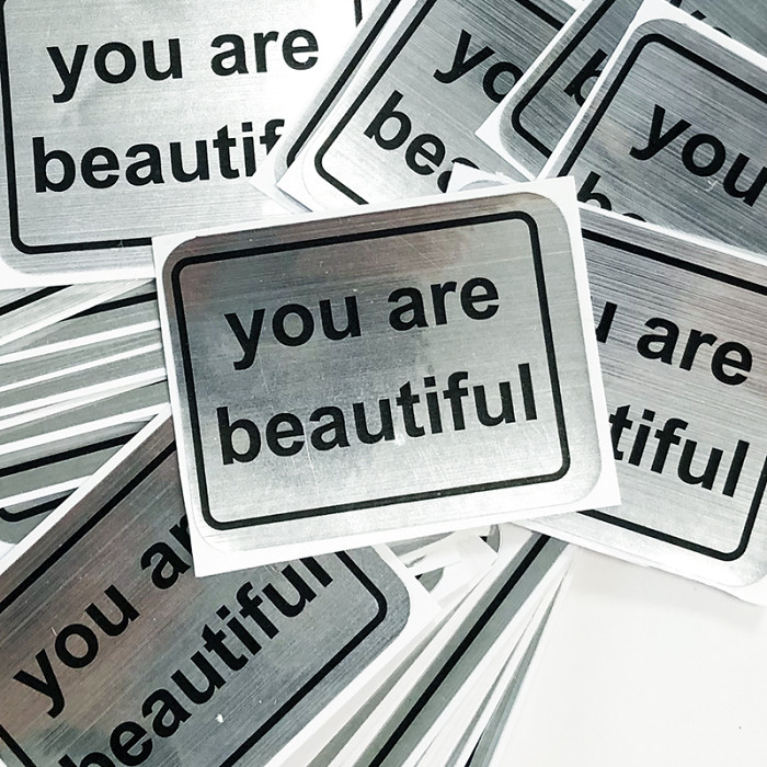 You Are Beautiful Stickers Decals Meme Silver Sticker Personalized Stickers Make My Own 50pcs Free Shipping