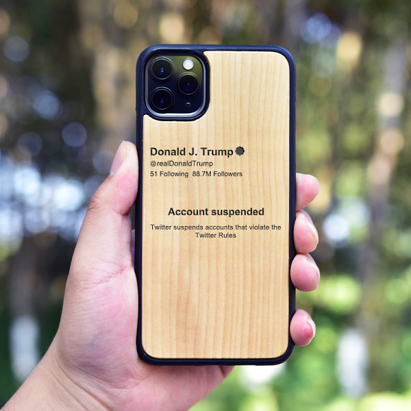 Donald Trump's Twitter Account Suspended Wood iPhone Case Personalized iPhone Case Carved Wooden Samsung Case Worldwide Free Shipping
