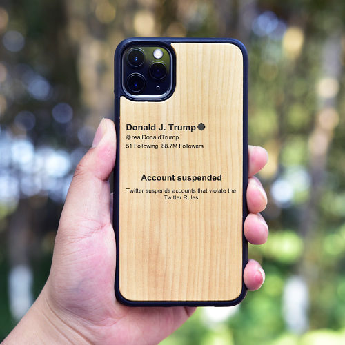 Donald Trump's Twitter Account Suspended Wood iPhone Case Personalized iPhone Case Carved Wooden Samsung Case Worldwide Free Shipping