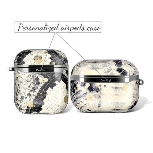 Python Skin AirPods 1 2 Pro Cases Snake Skin Personalized Genuine Leather AirPods Case Cover Gifts for Women Free Shipping
