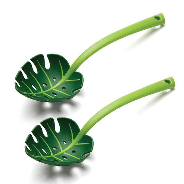 Jungle Spoon Monstera Leaf Spoon Food Colander Strainer Pasta Spoon Spaghetti Spoon