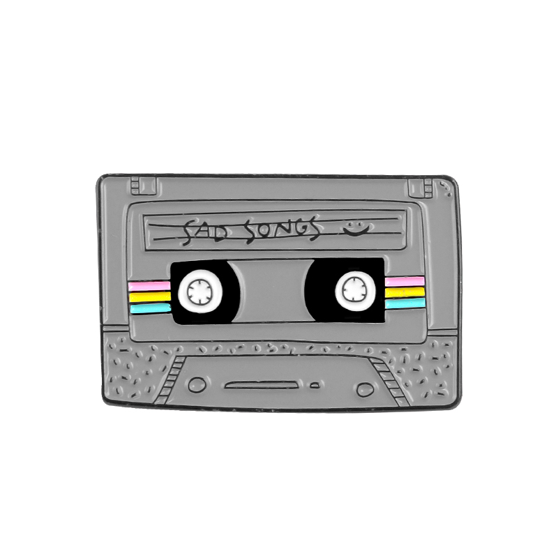 Charmart Good Vibes Tape Lapel Pin 2 Piece Set Vintage Cassette Tape Enamel Brooch Pins Accessories Badges Gifts 