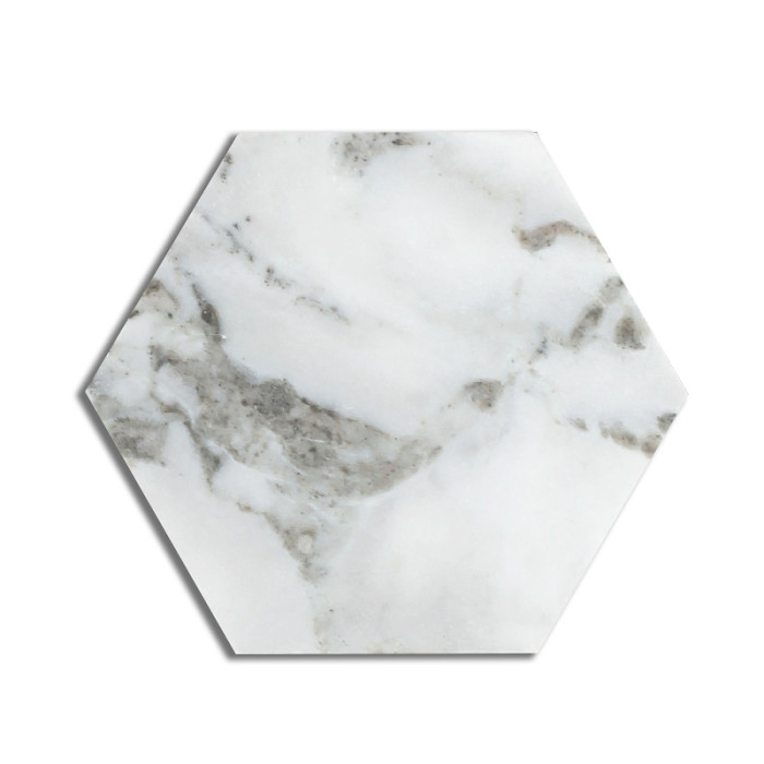 Marble Plate White Hexagon