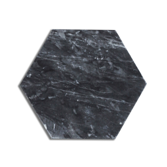Marble Plate black hexagon