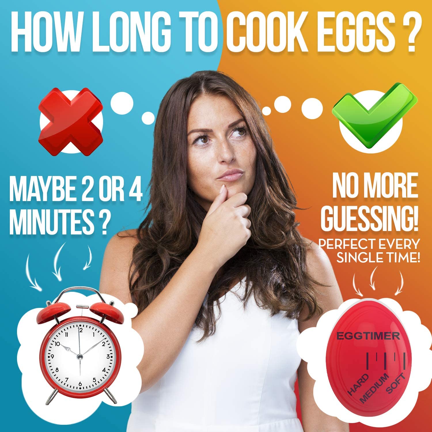 Egg Perfect Timer Kitchen Craft Colour Changing Egg Timer Kitchen Hard Boiled Egg Timer Gifts for Cooker : Veasoon