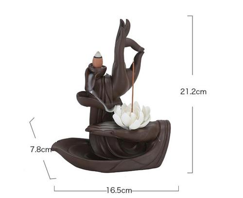 Zen Incense Burner White Lotus Backflow Incense Burner Gifts for Home