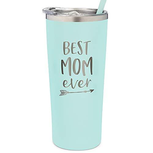 Best Mom Ever Tumbler 22 Ounce Engraved Mint Stainless Steel Tumbler Gifts For Mom