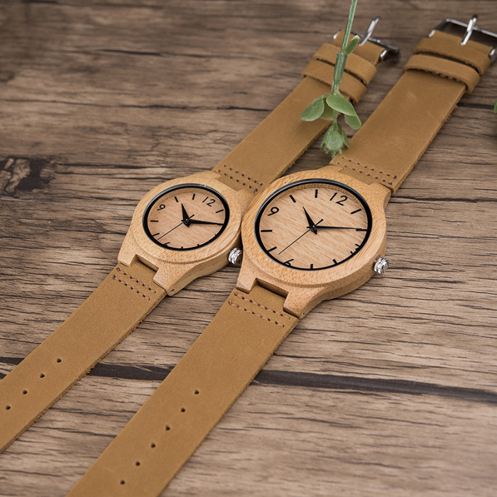 Personalized Wood Watch Custom Engraved Wooden Watch Gifts for Couple With Gift Wooden Box