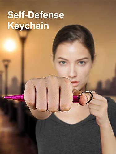 Llavero de defensa personal de 6 unidades, de aluminio duradero Kubaton llavero de seguridad para mujeres y hombres, portátil Kubotan llavero de autodefensa nudillos para anti-lobo, protección de mujeres, rompeventanas, etc.