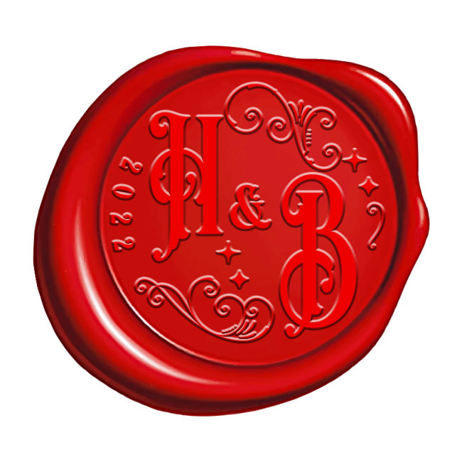 H&B Personalized Wax Seal Stamp 2 Initials Custom Sealing Stamp Gifts for Couples