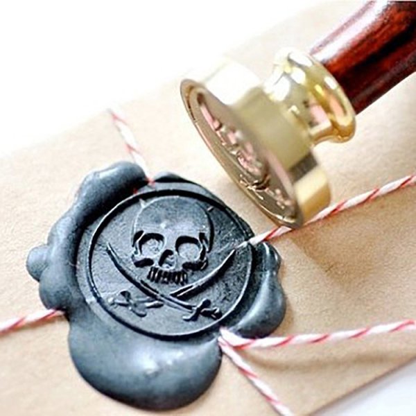 Pirate Skull & Swords Wax Seal Kit Personalised Sealing Stamp